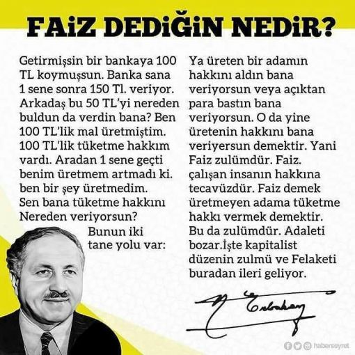  Faiz dediğin nedir?  Necmettin Erbakan